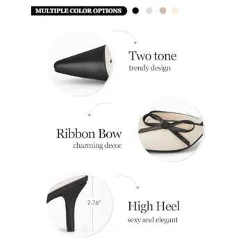Coutgo Chic Bow Tie Mules Heels for Sophisticated Style