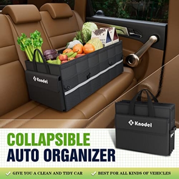 K KNODEL Car Trunk Organizer, 3 Compartments Storage