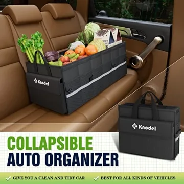 K KNODEL Car Trunk Organizer, 3 Compartments Storage