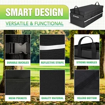 K KNODEL Car Trunk Organizer, 3 Compartments Storage