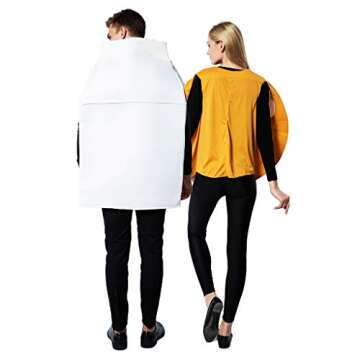 ReneeCho Couple Costume Halloween Food Cookies and Milk Carton Box Adult Men Women