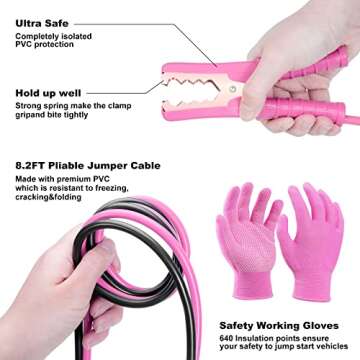 HLWDFLZ Car Roadside Emergency Kit - 17pcs Winter Traveler Safety Road Side Assistance Kits, Car Kit Essentials for Men, Women, Teen