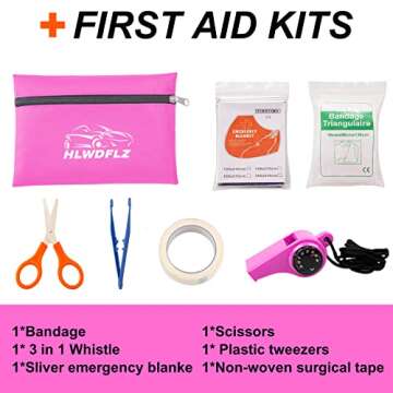 HLWDFLZ Car Roadside Emergency Kit - 17pcs Winter Traveler Safety Road Side Assistance Kits, Car Kit Essentials for Men, Women, Teen