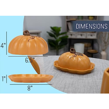 Nat & Jules Pumpkin Shaped Butter Dish for Fall Events