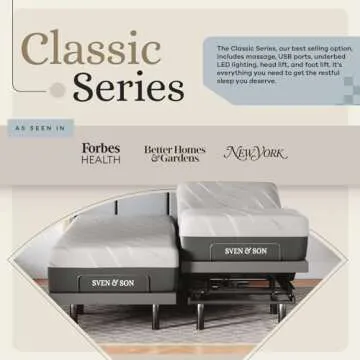 Sven & Son Classic Adjustable Bed Base with Luxury Memory Foam Mattress