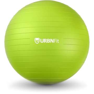 URBNFit Exercise Ball - Yoga Ball in Multiple Sizes for Yoga, Pilates, Pregnancy, Stability - Anti-B...