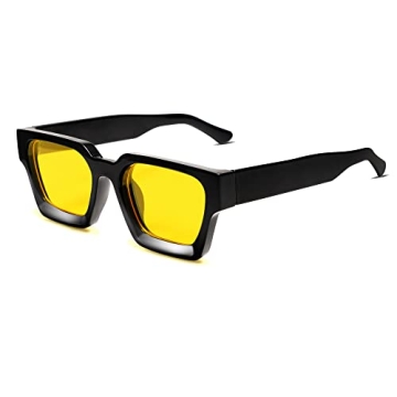 VANLINKER Thick Square Sunglasses for Men & Women - Retro Style with UV400 Protection