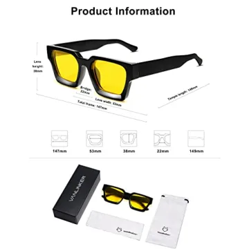 Stylish VANLINKER Thick Square Sunglasses for Trendsetters