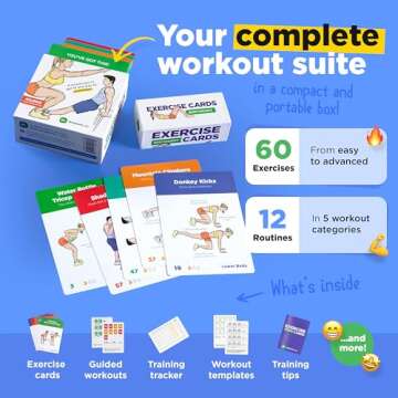 WorkoutLabs Exercise Cards: Bodyweight – Premium Home & Gym Workout Flash Cards Deck for Women and...