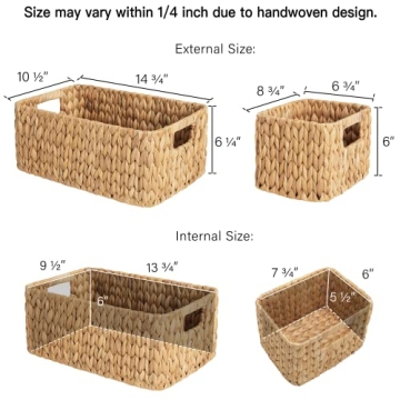 StorageWorks Versatile Wicker Storage Baskets Set of 3