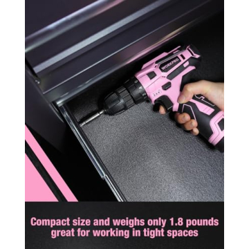 Stylish WORKPRO Pink Cordless Drill - Ideal Gift for Her