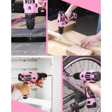 Stylish WORKPRO Pink Cordless Drill - Ideal Gift for Her