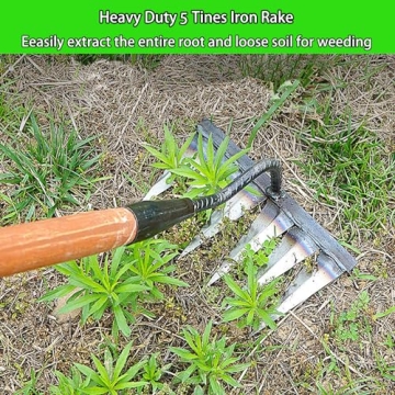 Durable Iron Rake & Weeder Tool - Perfect for Gardening