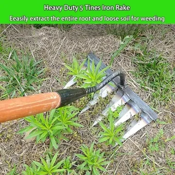 Durable Iron Rake & Weeder Tool - Perfect for Gardening