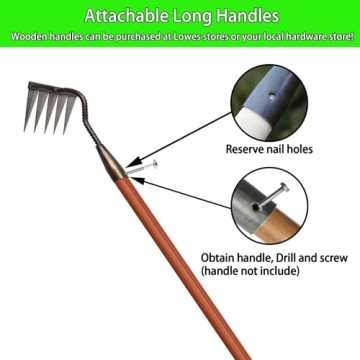 Durable Iron Rake & Weeder Tool - Perfect for Gardening