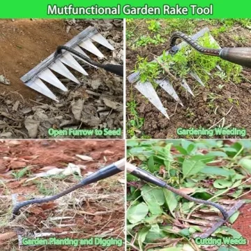 Durable Iron Rake & Weeder Tool - Perfect for Gardening