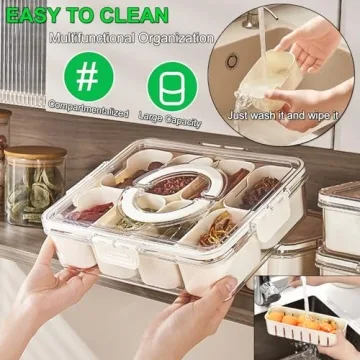 Yipaga Divided Serving Tray - Perfect for Snacks & Gifts