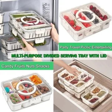 Yipaga Divided Serving Tray - Perfect for Snacks & Gifts