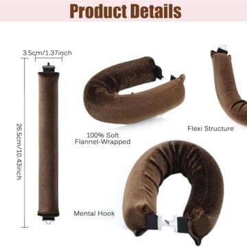 VANVO Heatless Hair Curler Set | Flexi Rods for No-Heat Curls, Suitable for All Hair Types | Overnight Blowout Rods for Short Hair