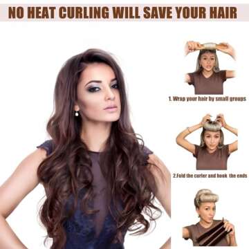 VANVO Heatless Hair Curler Set | Flexi Rods for No-Heat Curls, Suitable for All Hair Types | Overnight Blowout Rods for Short Hair