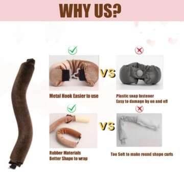 VANVO Heatless Hair Curler Set | Flexi Rods for No-Heat Curls, Suitable for All Hair Types | Overnight Blowout Rods for Short Hair