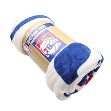 Northwest NBA Philadelphia 76ers Micro Raschel Throw Blanket, 46" x 60", Dimensional