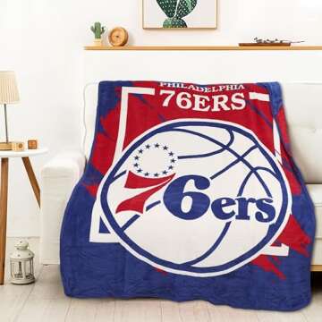 Northwest NBA Philadelphia 76ers Micro Raschel Throw Blanket, 46" x 60", Dimensional