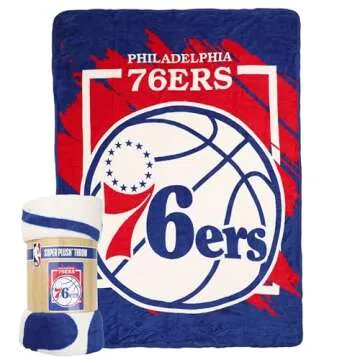 Northwest NBA Philadelphia 76ers Micro Raschel Throw Blanket, 46" x 60", Dimensional