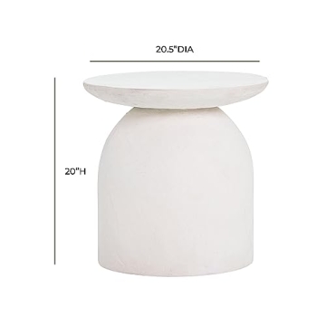 Stunning Aloe White Textured Concrete Side Table