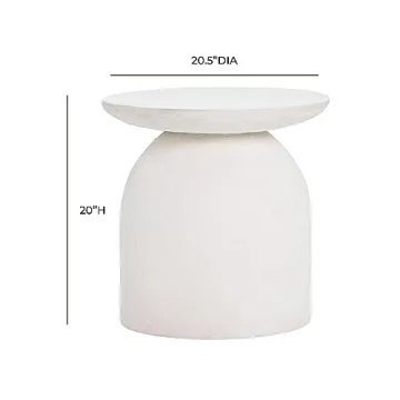 Stunning Aloe White Textured Concrete Side Table