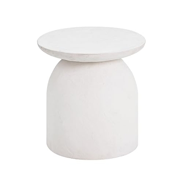 Stunning Aloe White Textured Concrete Side Table