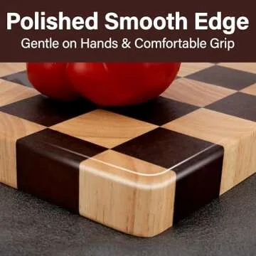 Wooden Cutting Board 15 x 10 in, Wood Checkerboard Chopping Board for Kitchen, Serving Tray Charcuterie Board for Meat, Fruit, Cheese, Bread