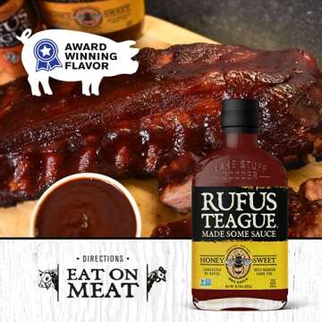 Rufus Teague - Honey Sweet BBQ Sauce - Premium Barbecue Sauce - 15.25 oz. Bottle