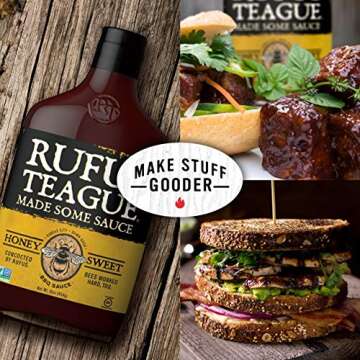 Rufus Teague - Honey Sweet BBQ Sauce - Premium Barbecue Sauce - 15.25 oz. Bottle