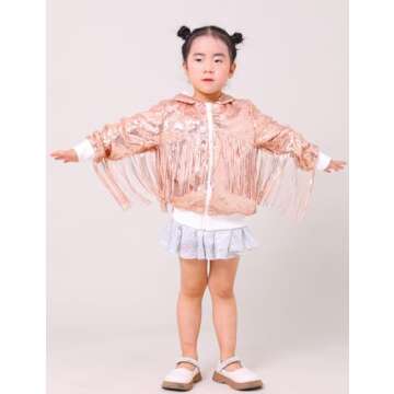 CHENBAO Girls Sequin Jackets Kids Boys Glitter Hoodie Jacket Zip Up Coat Sparkle Outwear Birthday Cl...