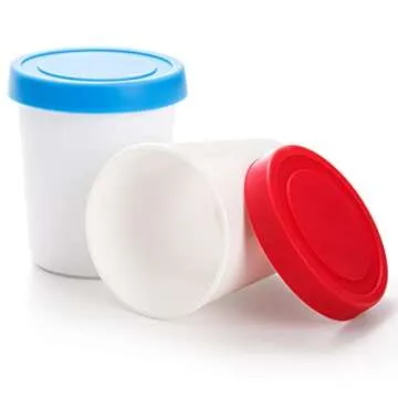 Peohud 12 Pack Mini Ice Cream Containers, 6oz Freezer Storage Tub with Silicone Lids, Reusable Storage Container for Ice Cream, Gelato, Sorbet, Dessert