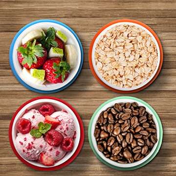 Peohud 12 Pack Mini Ice Cream Containers, 6oz Freezer Storage Tub with Silicone Lids, Reusable Storage Container for Ice Cream, Gelato, Sorbet, Dessert