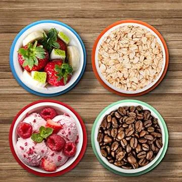 Peohud 12 Pack Mini Ice Cream Containers, 6oz Freezer Storage Tub with Silicone Lids, Reusable Storage Container for Ice Cream, Gelato, Sorbet, Dessert