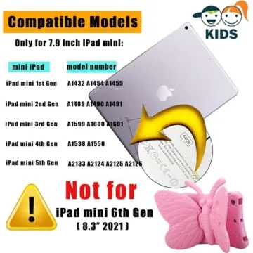 Adorable iPad Mini Case for Kids with Butterfly Design