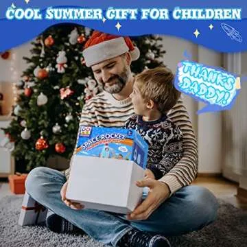 Outdoor Water Sprinkler for Kids & Toddlers - Rocket Design Water Powered Liftoff 9-16ft & Spin, Outside Kids Sprinkler for Yard Pool Garden - Summer Water Toys Birthday Gift