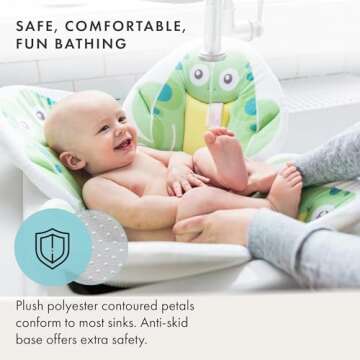Blooming Bath Pond Pal Baby Bath Seat - Baby Tub Flower Bath Mat Baby Sink Bath Cushion - Soft Minky...