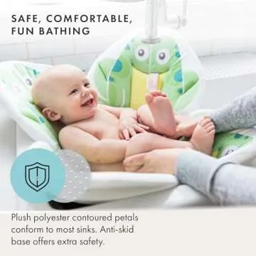 Blooming Bath Pond Pal Baby Bath Seat - Baby Tub Flower Bath Mat Baby Sink Bath Cushion - Soft Minky...