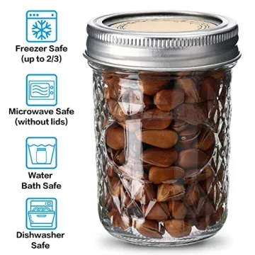 Cozcty 24 Pack 8 oz Mason Jars with Lids Ideal for Canning