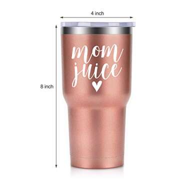 Gifts for Mom - Mom Juice - Funny Mom Gifts from Daughter, Son - Best Mom Birthday Gifts - Christmas Gift Ideas for Mom Friend, Wife, New Mom, Pregnant Mom, Mom to be - Coolife 30oz Wine Tumbler Mug