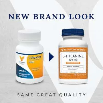 The Vitamin Shoppe L-Theanine 200MG, Clinically Studied Ingredient, Supports Relaxation & Stress (60 Capsules)