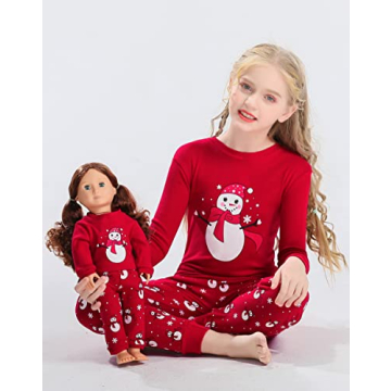 Matching Doll & Toddler Christmas Pajamas Set - Red