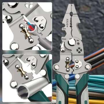 18 in 1 Wire Stripper Tool,Foldable Wire Stripper,2025 Upgraded Multifunctional Foldable Professional Wire Stripper Wire Stripping Tool for Electrician Fast Cutting Stripping Shearing, Twisting