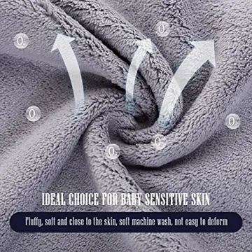 8 Pack Super Soft Baby Burp Cloths, Baby Washcloths, Ultra Absorbent Large Newborn Burping Cloth for Boy and Girl, Milk Spit Up Rags, Unisex for Baby Sensitive Skin, Grey and White, 16 × 12 Inch