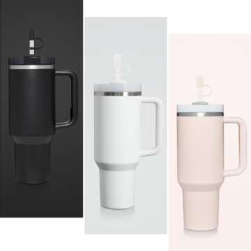 Stylish Silicone Straw Covers - 3-5 Pcs Compatible with Stanley Tumbler