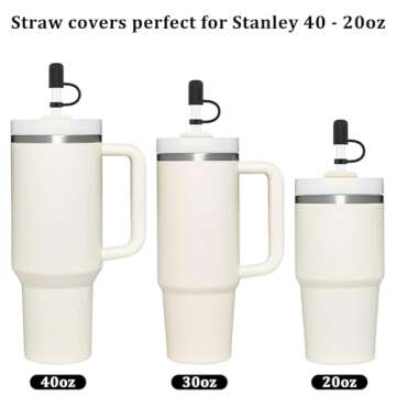 Cute Silicone Straw Covers for Stanley Tumblers - Reusable and Durable